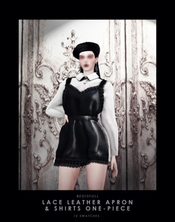 Lace leather apron & shirts one-piece at Bedisfull – iridescent