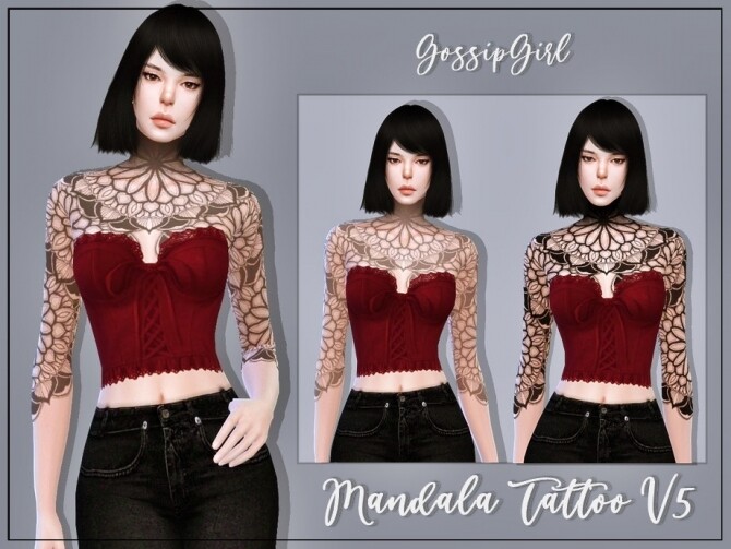 Sims 4 Mandala Tattoo V5 by GossipGirl S4 at TSR