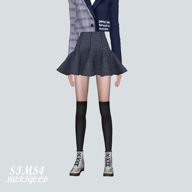 Sims 4 K Flare Mini Skirt 2 at Marigold