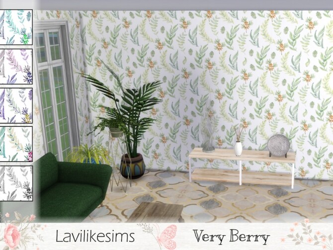 Sims 4 Very Berry Wallpaper by lavilikesims at TSR