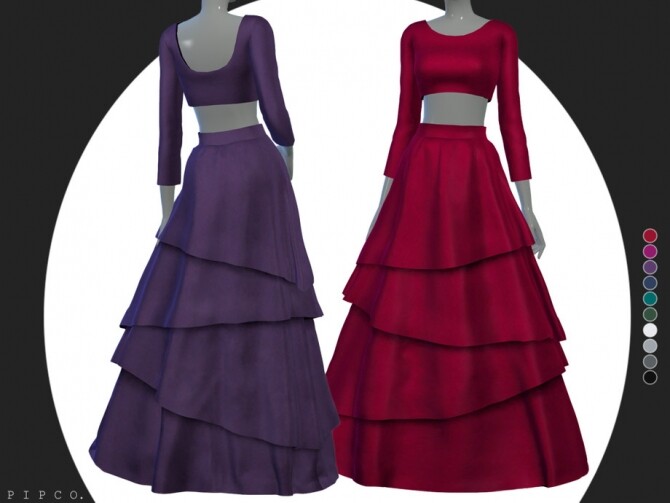 Sims 4 Petal gown by Pipco at TSR