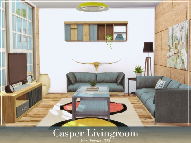 Sims 4 Casper Livingroom by Mini Simmer at TSR
