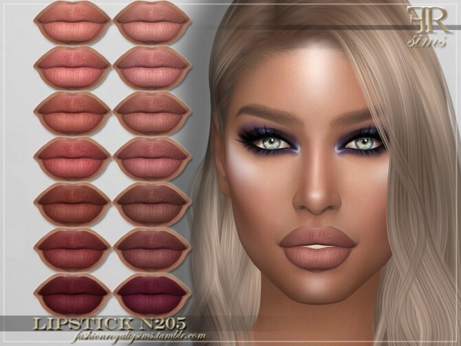 Sims 4 FRS Lipstick N205 by FashionRoyaltySims at TSR