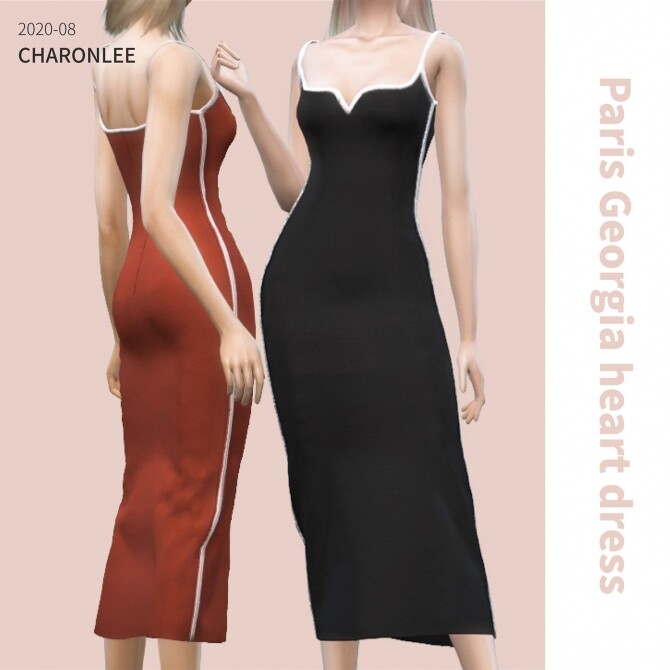Sims 4 Paris Georgia heart dress at Charonlee