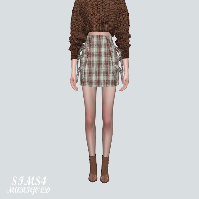 Sims 4 PP Belt Mini Skirt v2 at Marigold