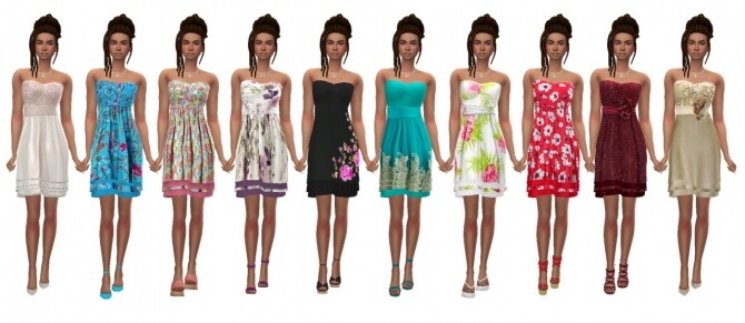 Sims 4 BG STRAPLESS LAYER DRESS at Sims4Sue