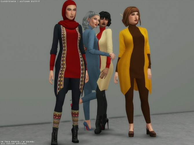 Sims 4 AUTUMN OUTFIT at Candy Sims 4