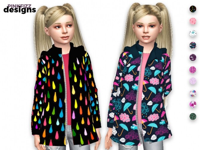 Sims 4 Junior Rain Coat by Pinkfizzzzz at TSR