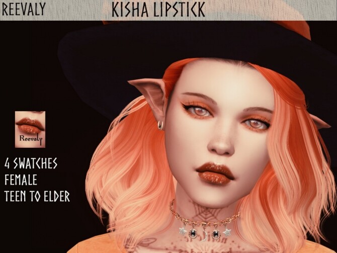 Sims 4 Kisha Lipstick by Reevaly at TSR