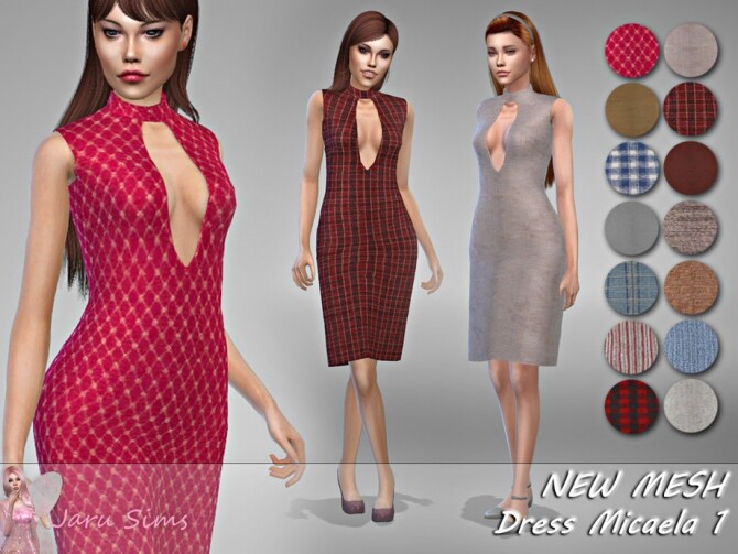 Sims 4 Dress Micaela 1 by Jaru Sims at TSR