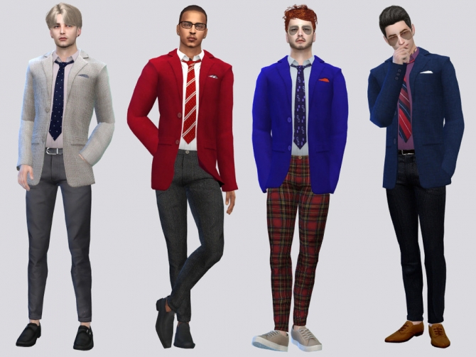 Freshman Suit Top by McLayneSims at TSR » Sims 4 Updates