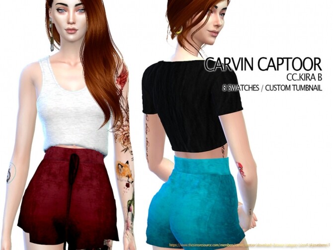 Sims 4 Kira B shorts by carvin captoor at TSR