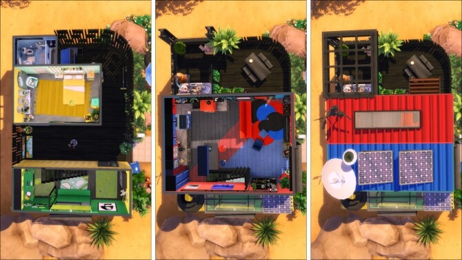 Sims 4 TETRIS Hideaway funky little eco home at Saurus Sims