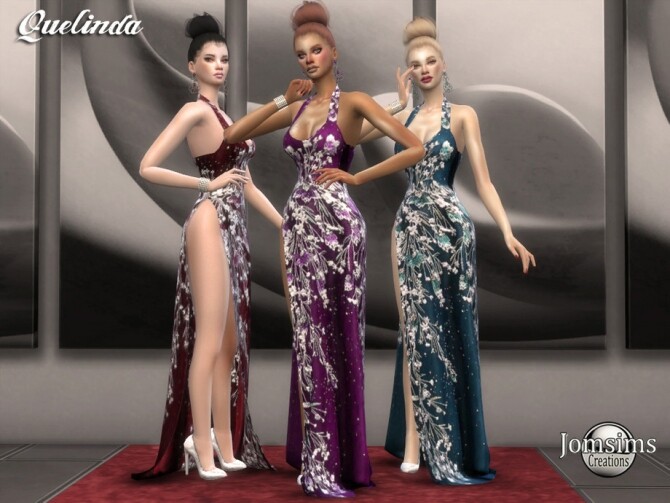 Sims 4 Quelinda dress by  jomsims at TSR