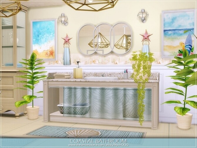 Sims 4 Coastal Bathroom by MychQQQ at TSR