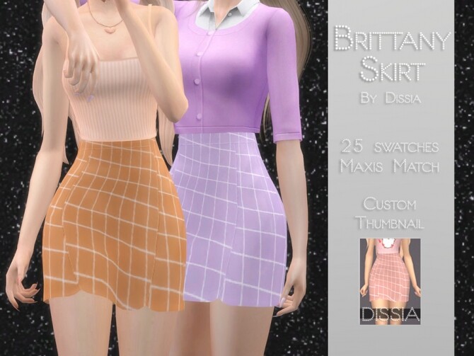 Sims 4 Brittany Skirt by Dissia at TSR