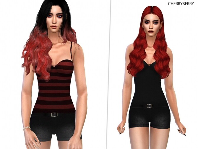Sims 4 Modern Vampire Outfit by CherryBerrySim at TSR