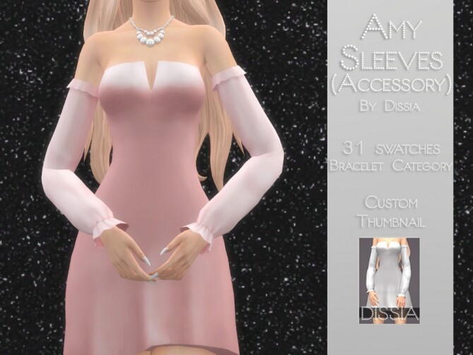 Sims 4 Amy Sleeves by Dissia at TSR