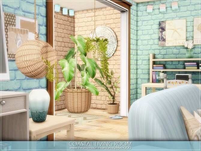 Sims 4 Coastal Living Room by MychQQQ at TSR