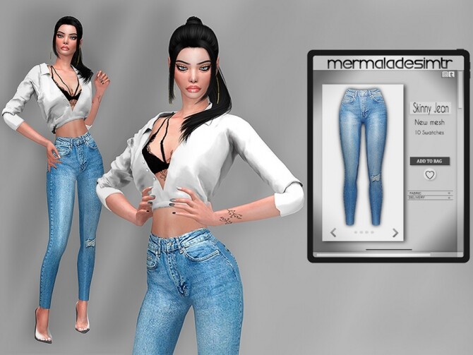 Sims 4 Skinny Jeans MC73 by mermaladesimtr at TSR