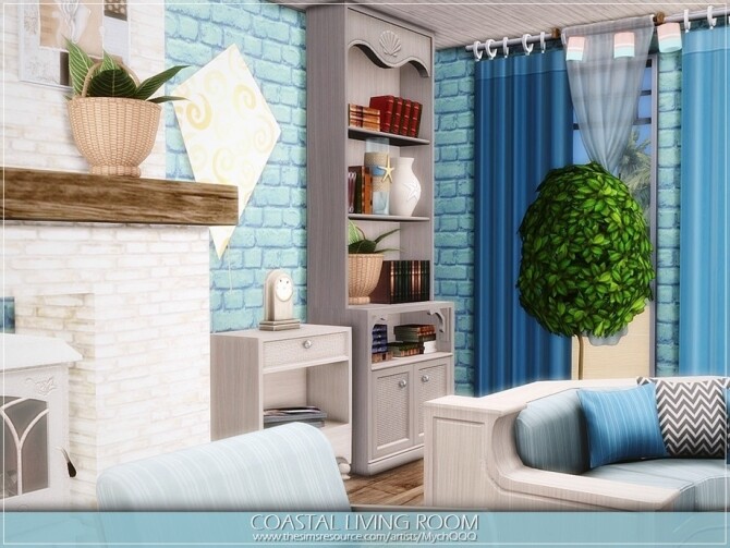 Sims 4 Coastal Living Room by MychQQQ at TSR