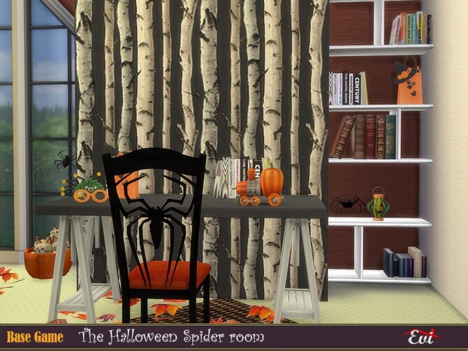 Sims 4 The Halloween Spider bedroom by evi at TSR