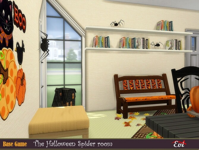 Sims 4 The Halloween Spider bedroom by evi at TSR