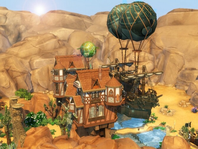 Sims 4 Odys steampunk Zeppelin docking by dasie2 at TSR
