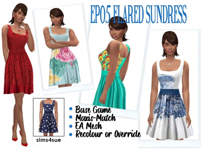 Sims 4 EP05 FLARED SUNDRESS at Sims4Sue