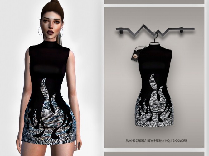 Sims 4 Flame Dress BD339 by busra tr at TSR