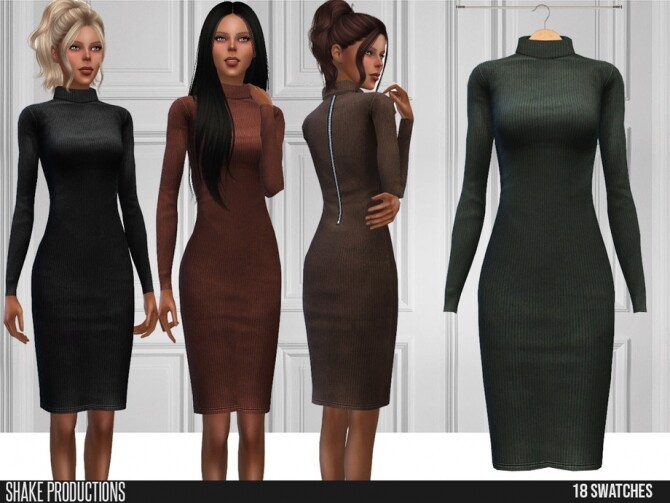 Sims 4 537 Wool Dress by ShakeProductions at TSR