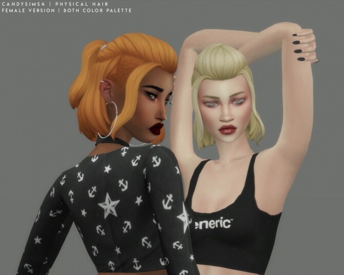 Sims 4 PHYSICAL HAIR + TIE RECOLOR ACC at Candy Sims 4