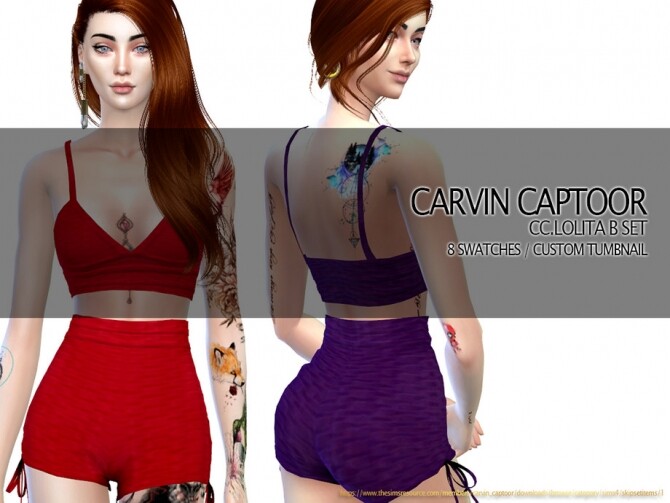 Sims 4 Lolita B Shorts Set by carvin captoor at TSR