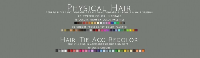 Sims 4 PHYSICAL HAIR + TIE RECOLOR ACC at Candy Sims 4