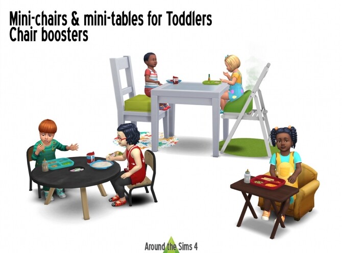 Sims 4 Mini chairs & tables + chair boosters by Sandy at Around the Sims 4
