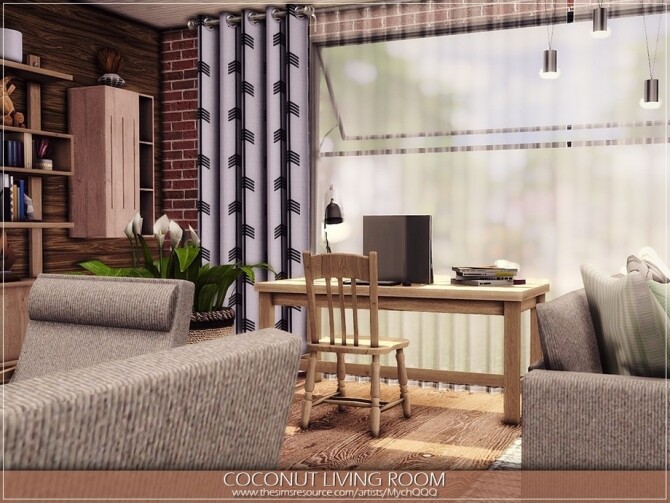 Sims 4 Coconut Living Room by MychQQQ at TSR