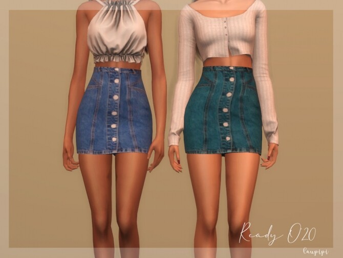Sims 4 Denim Skirt MO03 by laupipi at TSR