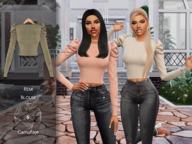 Sims 4 Remi Blouse by Camuflaje at TSR