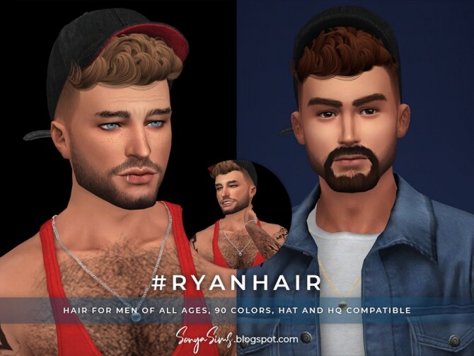 Sims 4 Ryan Hair by SonyaSimsCC at TSR
