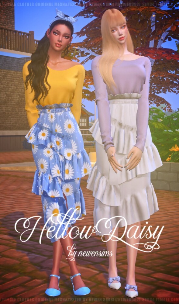 Sims 4 Hellow Daisy Clothes Set at NEWEN