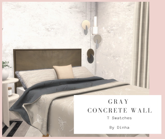 Sims 4 Gray Concrete Wall   7 Swatches at Dinha Gamer