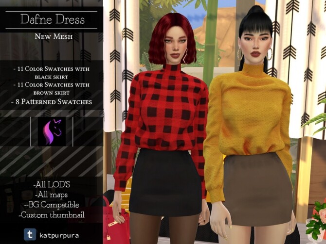 Sims 4 Dafne Dress by KaTPurpura at TSR