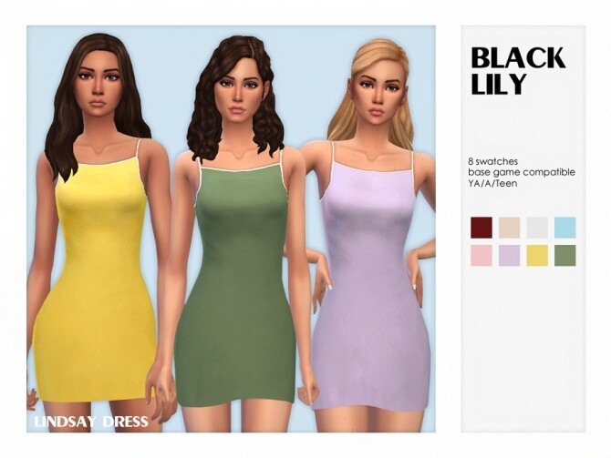 Sims 4 Lindsay Dress by Black Lily at TSR