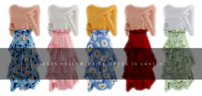 Sims 4 Hellow Daisy Clothes Set at NEWEN