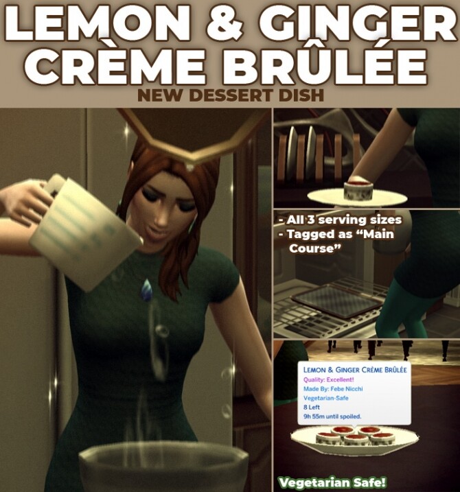 Sims 4 Lemon & Ginger Crème Brûlée by RobinKLocksley at Mod The Sims