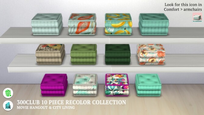 Sims 4 Movie Hangout/City Living 300Club Recolor Collection by ImSuanne at Mod The Sims