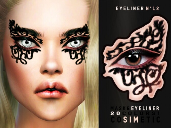 Sims 4 Eyeliner N12 by cosimetic at TSR
