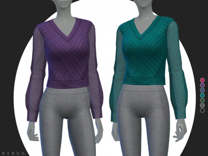 Sims 4 Instinct blouse and leggings by Pipco at TSR