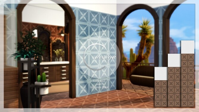 Sims 4 Lolli Wall and Linoleum Floor at Cross Design
