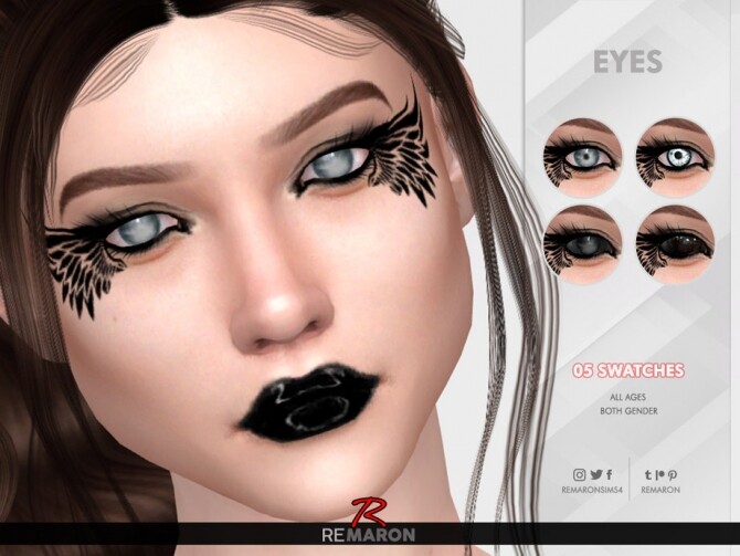 Sims 4 Halloween Angel Eyes 01 by remaron at TSR